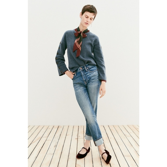 Madewell Button Sleeve Pullover Soft Sweater - Picture 3 of 8